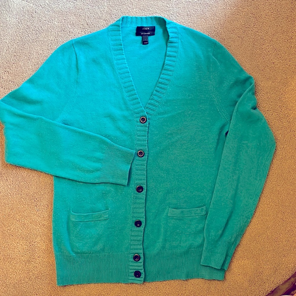 J. Crew Dream Cardigan Size Large in Aqua Teal color